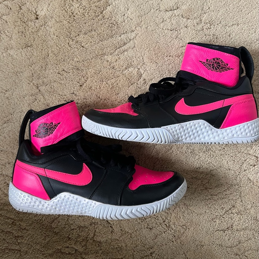 NIKE FLARE LG QS AJ1 JORDAN SERENA WILLIAMS BLACK/PINK SIZE9 WOMEN